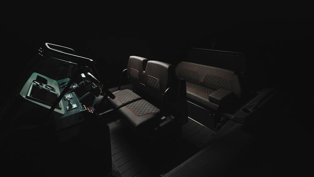 Airborne 7 RIB steering console and seats
