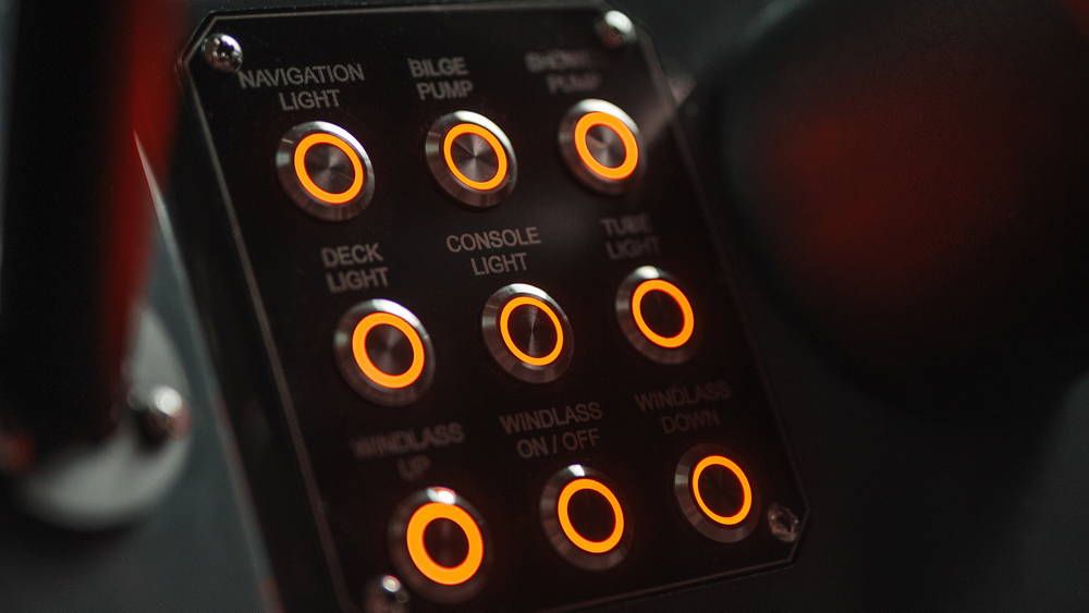 Airborne 7 RIB console buttons lit up