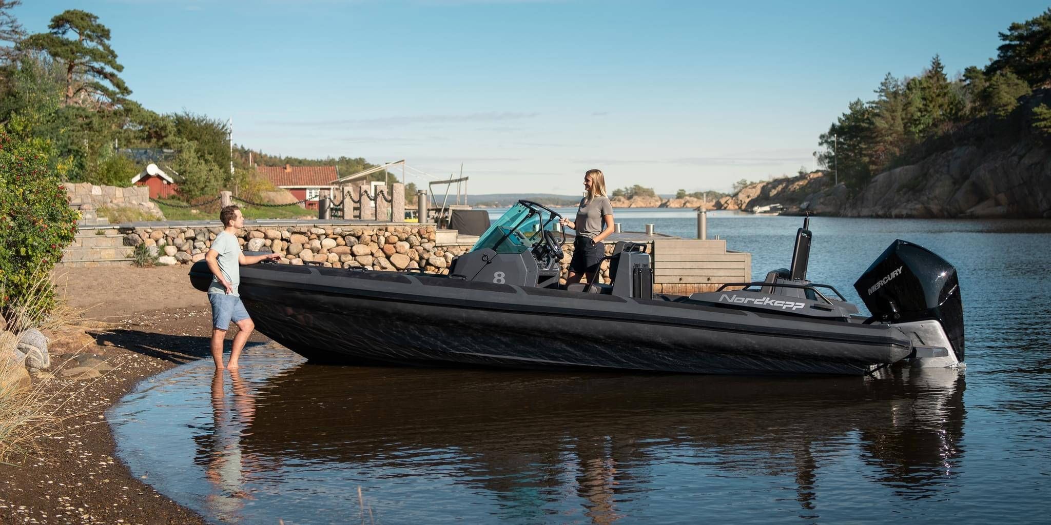 Airborne 8 RIB beached