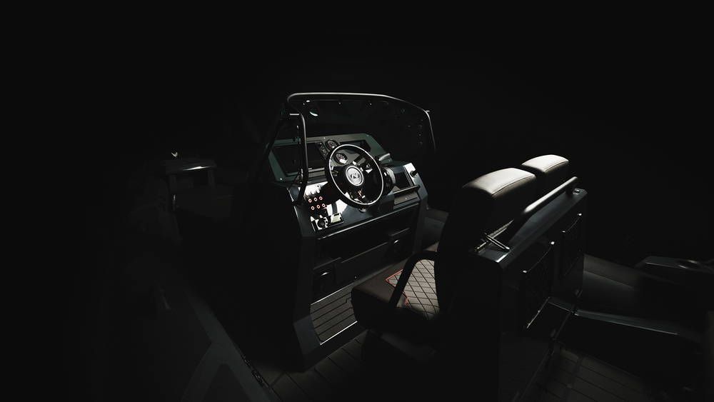 Airborne 7 RIB steering console and seats